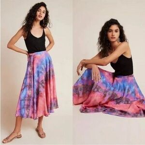 Anthropologie Multicolor Tie-Dye Skirt
